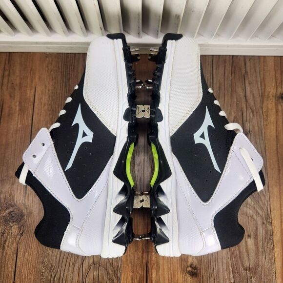 Mizuno 9-Spike Swift Womens Size 5 Black White Metal Softball Cleats 320554.9000 - Picture 6 of 11